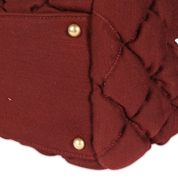Chanel Burgundy Jersey Quilted Bubble Bag - Picture 5 of 7